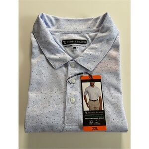 Pebble Beach Men's Light Blue Speckle Performance Polo